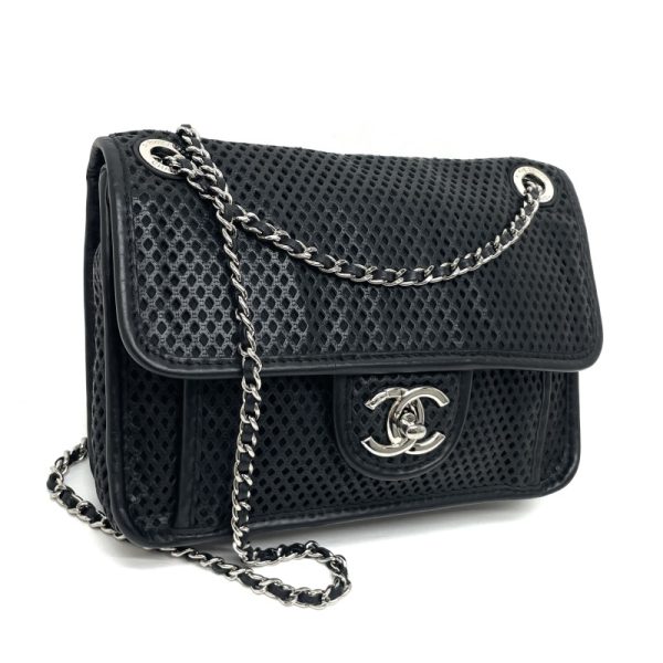 33603 2 Chanel Riviera Lambskin Chain Black Silver