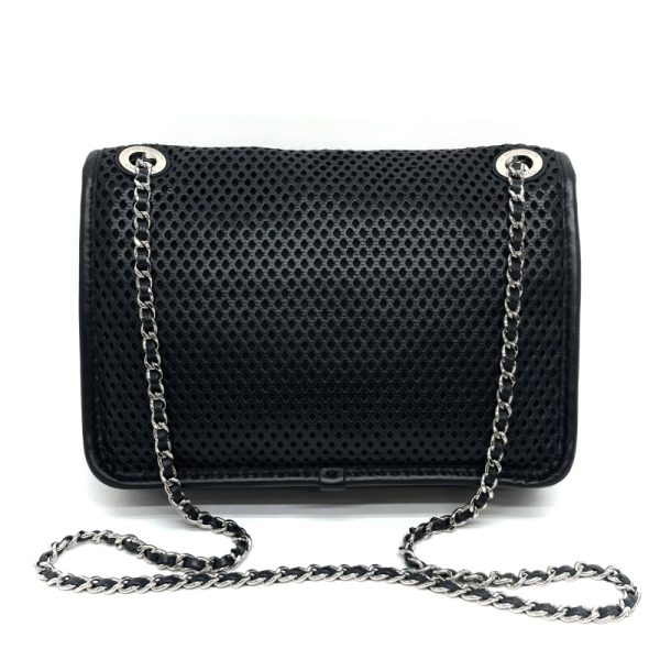 33603 3 Chanel Riviera Lambskin Chain Black Silver