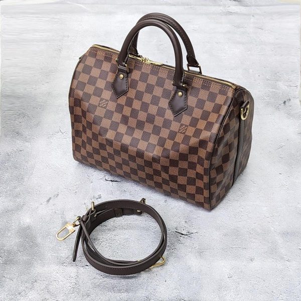 345 02 Louis Vuitton Speedy Bandouliere 30 Damier Boston Bag