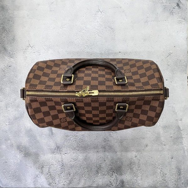 345 07 Louis Vuitton Speedy Bandouliere 30 Damier Boston Bag