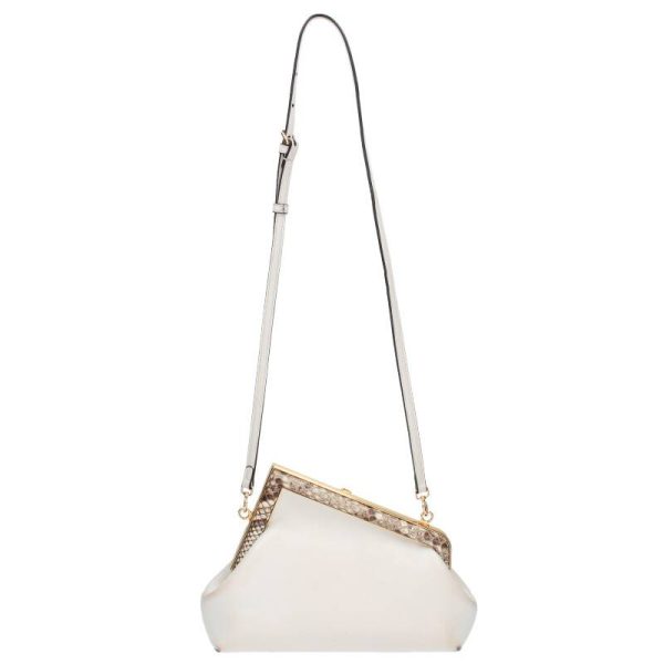 35052 231127 0155 2 Fendi Small Python Switch Leather Shoulder Bag White