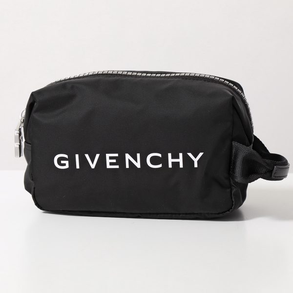 351030270 1 Givenchy Clutch Bag Logo Travel Pouch 4G Nylon Black