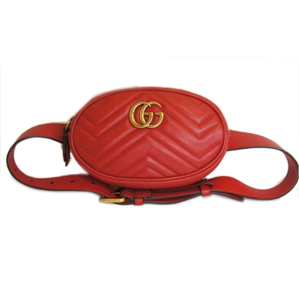 35115 1 Gucci GG Marmont Quilted Leather Waist Bag Red