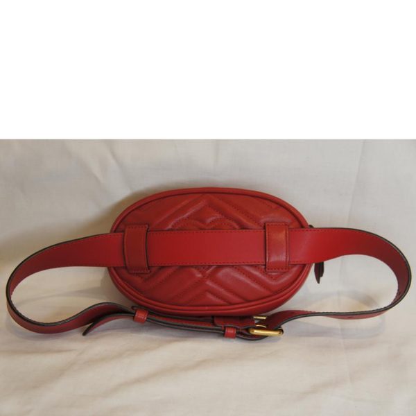 35115 2 Gucci GG Marmont Quilted Leather Waist Bag Red