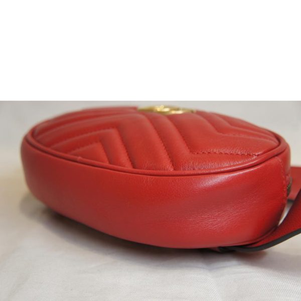 35115 3 Gucci GG Marmont Quilted Leather Waist Bag Red