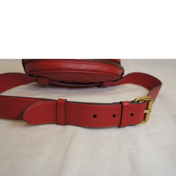 35115 4 Gucci GG Marmont Quilted Leather Waist Bag Red