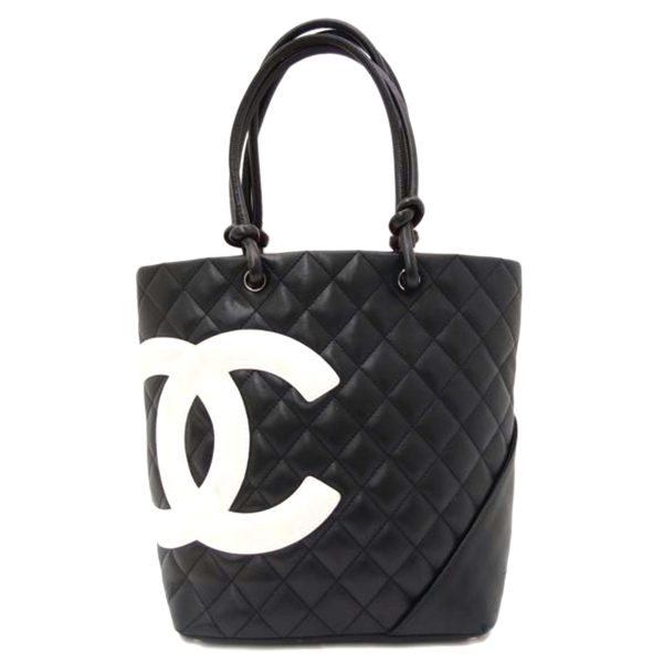 35977 1 Chanel Cambon Line Medium Tote Black