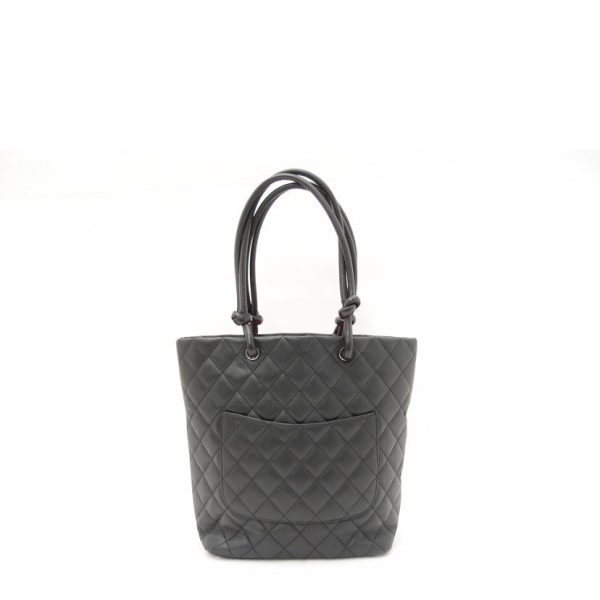 35977 2 Chanel Cambon Line Medium Tote Black