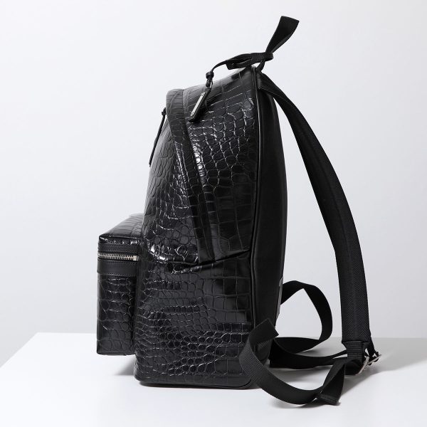 360416118 4 Saint Laurent City Backpack Crocodile Embossed Leather