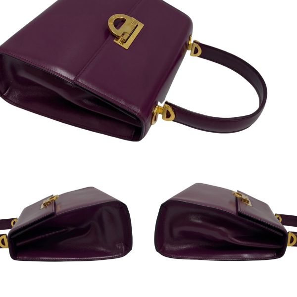 361a1385088 6 Celine Vintage Logo Hardware Leather 2Way Handbag Shoulder Bag Purple