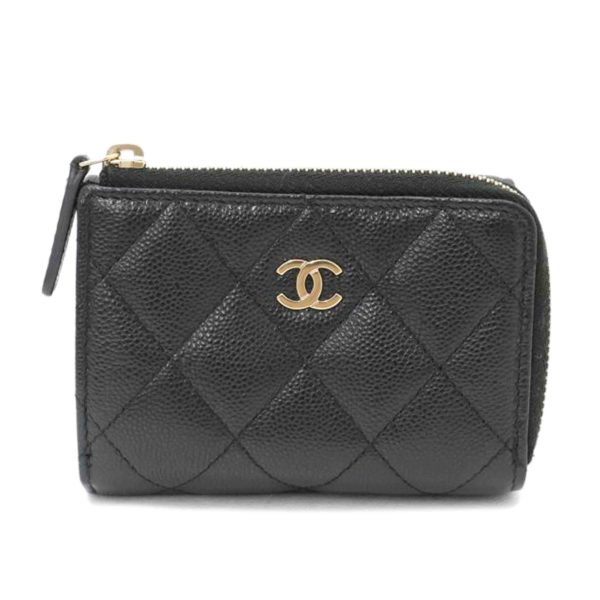 36223 1 Chanel Classic Small Zip Wallet Black