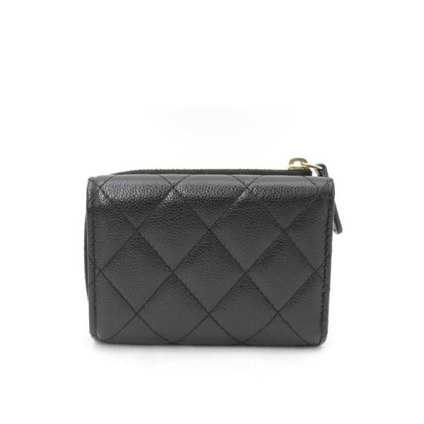 36223 2 Chanel Classic Small Zip Wallet Black