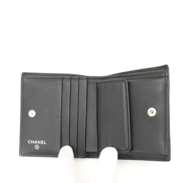 36230 5 Chanel Matelasse Coco Mark Small Wallet Black