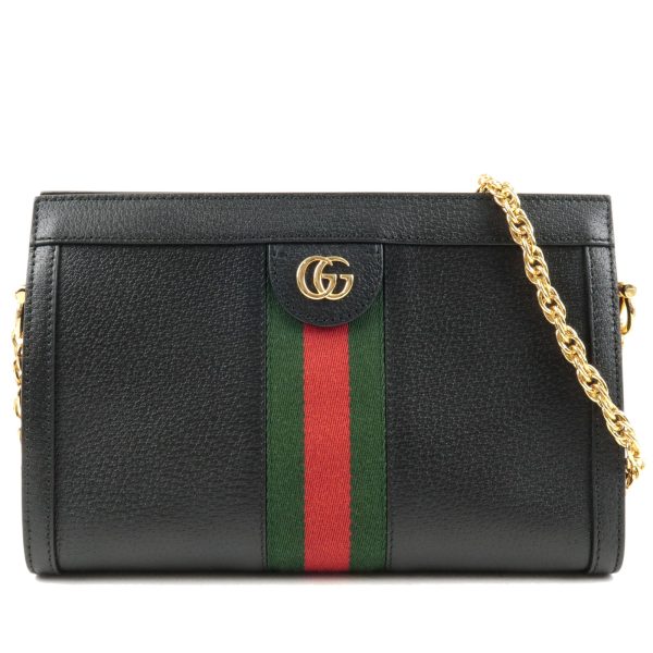 36481 6 1 Gucci Ophidia Gg Small Leather Crossbody Chain Bag Black