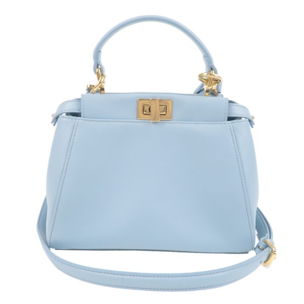 36775 18 1 Fendi Peekaboo Mini Leather Handbag Light Blue