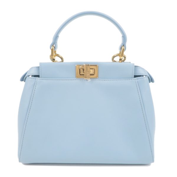 36775 18 2 Fendi Peekaboo Mini Leather Handbag Light Blue