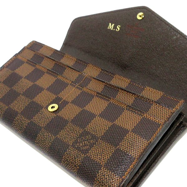 36851854 3 Louis Vuitton Portefeuille Sara Long Wallet Damier