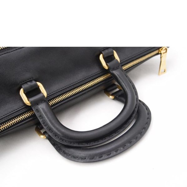 36973 4 Prada Leather 2way Handbag Black