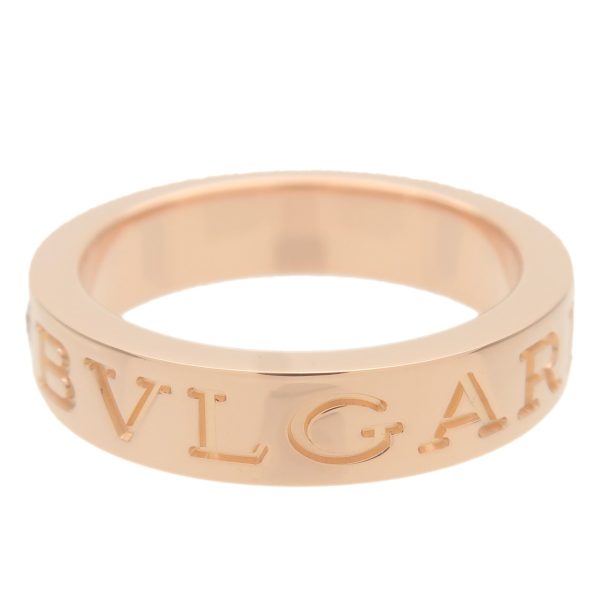 37276 8 2 Bulgari Double Logo Diamond Ring Pink Gold