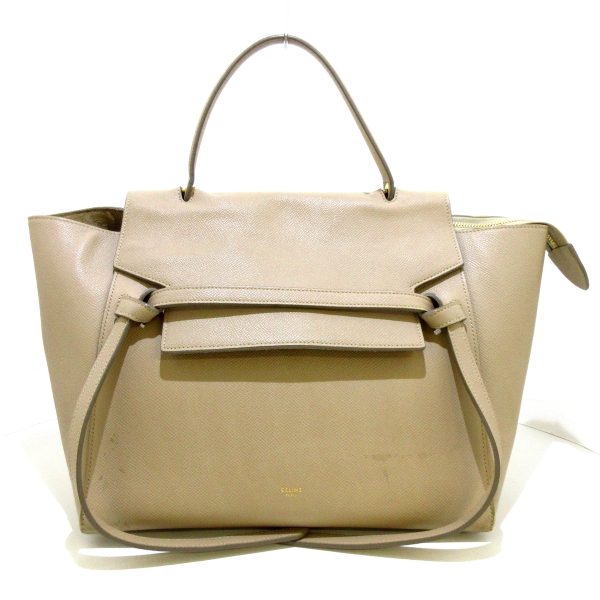 37350043 1 Celine Belt Handbag Beige Leather Beige