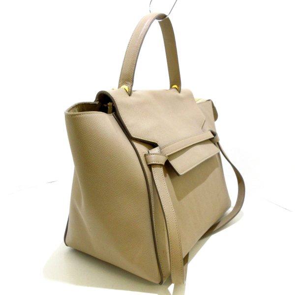 37350043 2 Celine Belt Handbag Beige Leather Beige