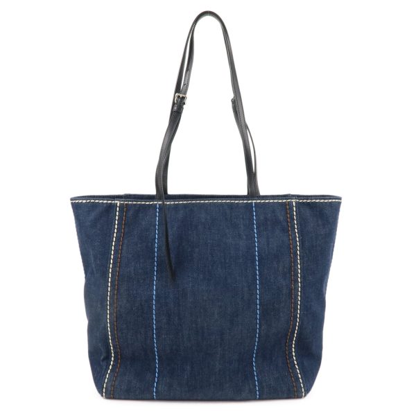 37626 8 2 Prada Denim Leather Tote Bag Blue