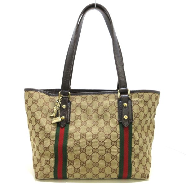 37758858 1 Gucci GG Pattern Tote Bag Beige Dark Brown