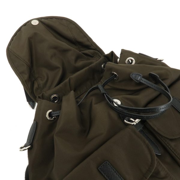 37794 8 10 Prada Backpack Nylon Khaki