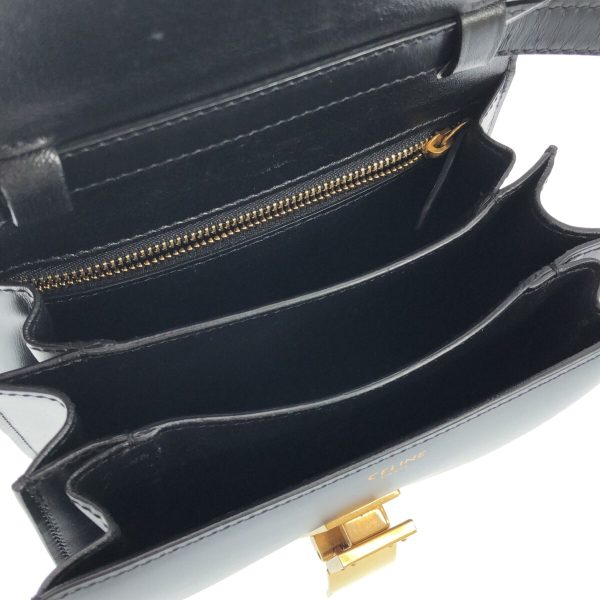 37888888 6 Celine Classic Small Shoulder Bag Black Leather