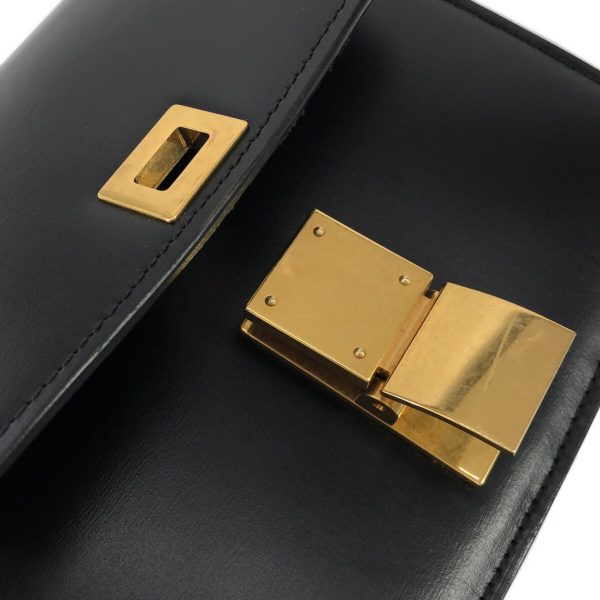 37888888 9 Celine Classic Small Shoulder Bag Black Leather