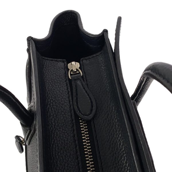 37892798 10 Celine Luggage Nano Shopper Handbag Black Drummed Calf