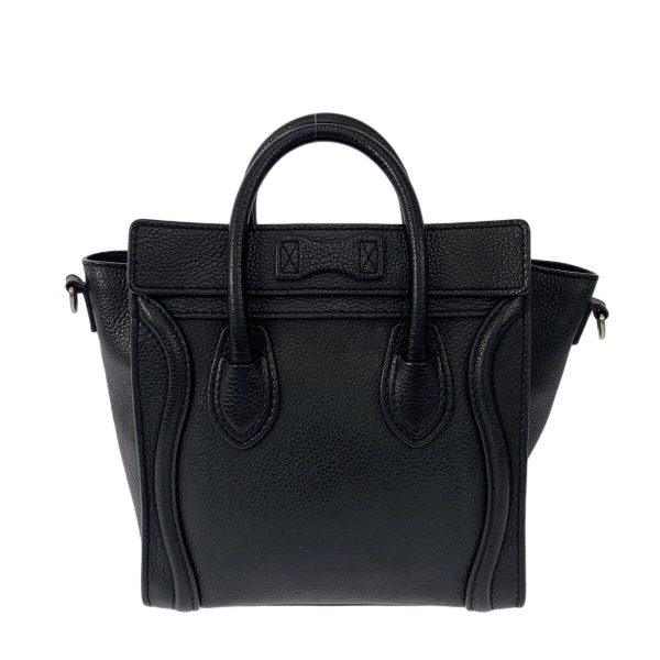 37892798 3 Celine Luggage Nano Shopper Handbag Black Drummed Calf