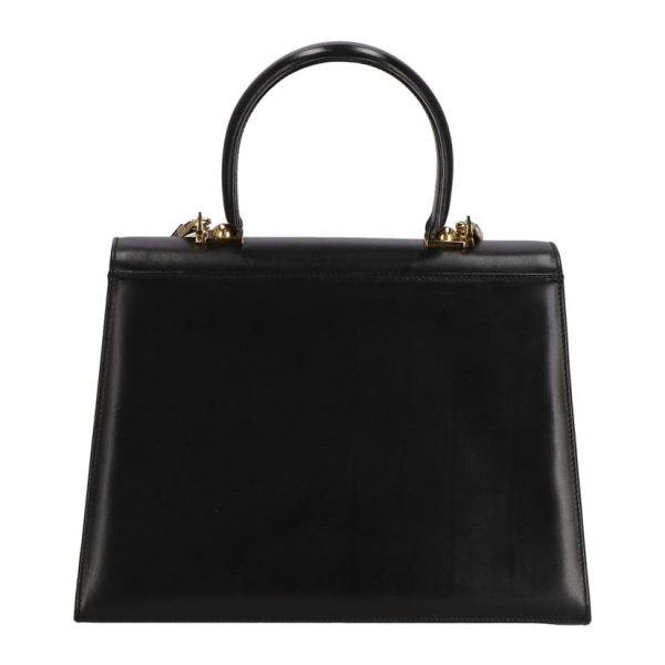 38182 2 Ferragamo Gancini 2Way Bag Black