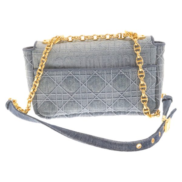 3824d180018 2 DIOR Caro Cannage Small Chain Shoulder Bag Denim Blue