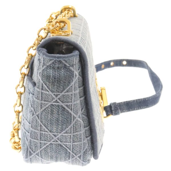 3824d180018 3 DIOR Caro Cannage Small Chain Shoulder Bag Denim Blue