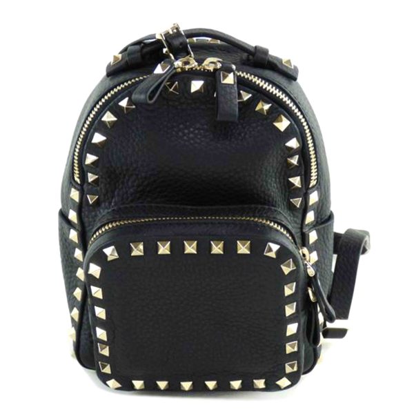 40211 1 Valentino Studded Leather Mini Backpack Black