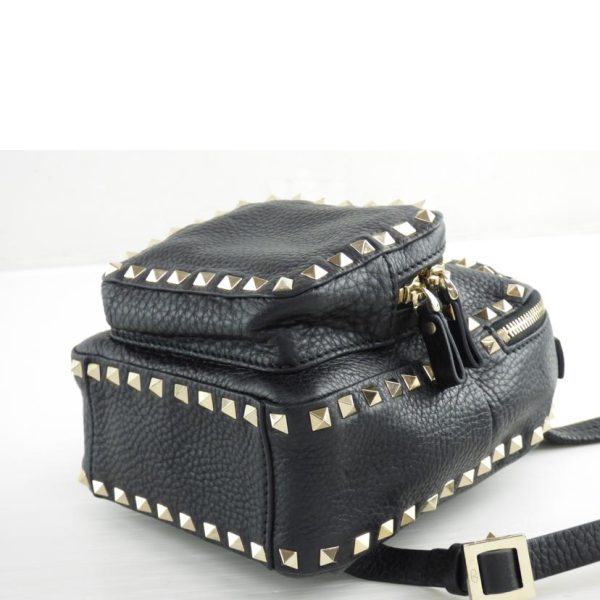 40211 3 Valentino Studded Leather Mini Backpack Black