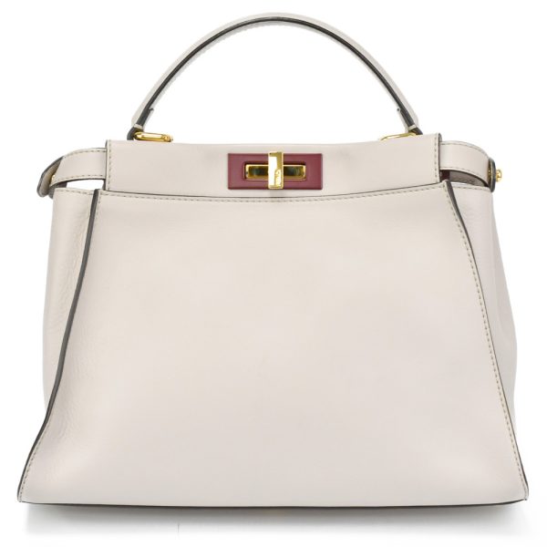 4023f100014 1 FENDI Peekaboo 2way shoulder bag Greige