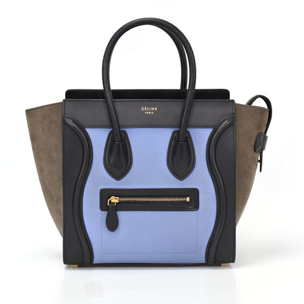 4023k260005 5 Celine Luggage Micro Blue Leather Handbag