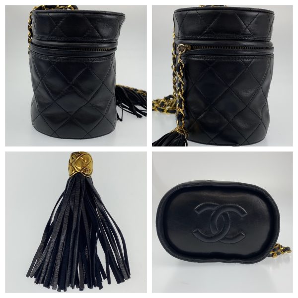 403806 6 Chanel Vanity Bag Lambskin Black