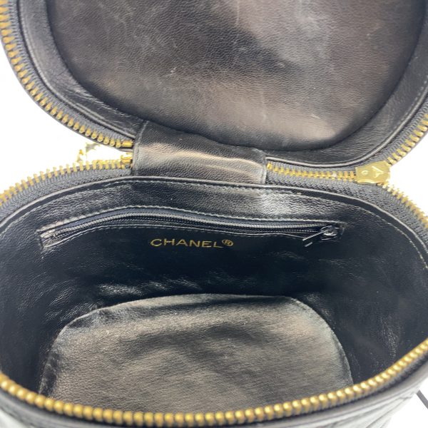 403806 7 Chanel Vanity Bag Lambskin Black