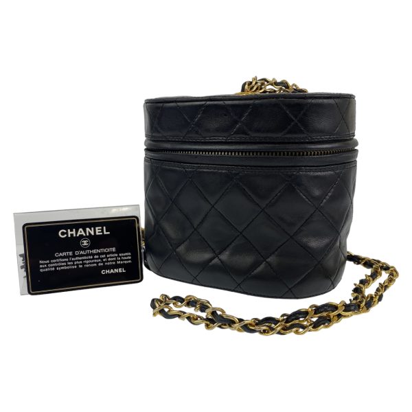 403806 8 Chanel Vanity Bag Lambskin Black