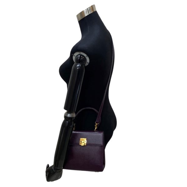 403f1325040 3 Celine Ring Hardware Leather 2Way Handbag Mini Shoulder Bag Pochette Purple