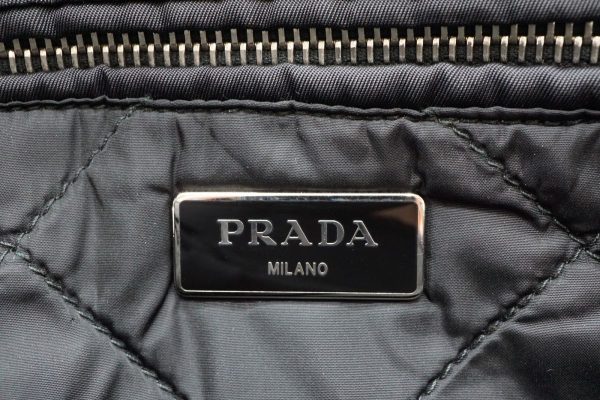 40457 8699h 10 Prada Chain Shoulder Bag Nylon Black