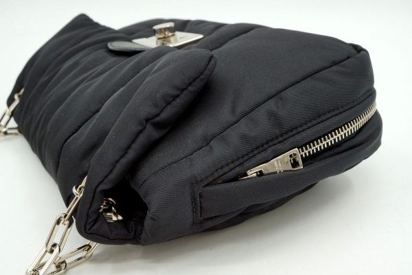 40457 8699h 7 Prada Chain Shoulder Bag Nylon Black