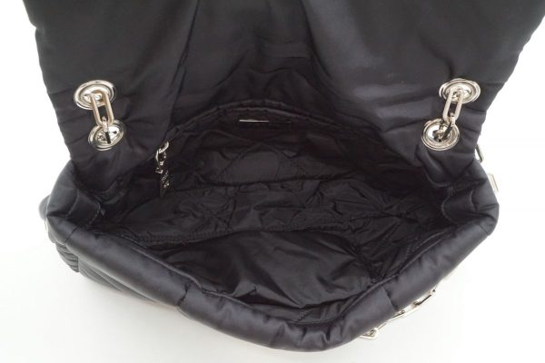 40457 8699h 8 Prada Chain Shoulder Bag Nylon Black