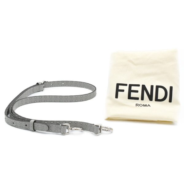 4123f120018 8 Fendi Peekaboo Mini Selleria Python Leather Handbag Gray