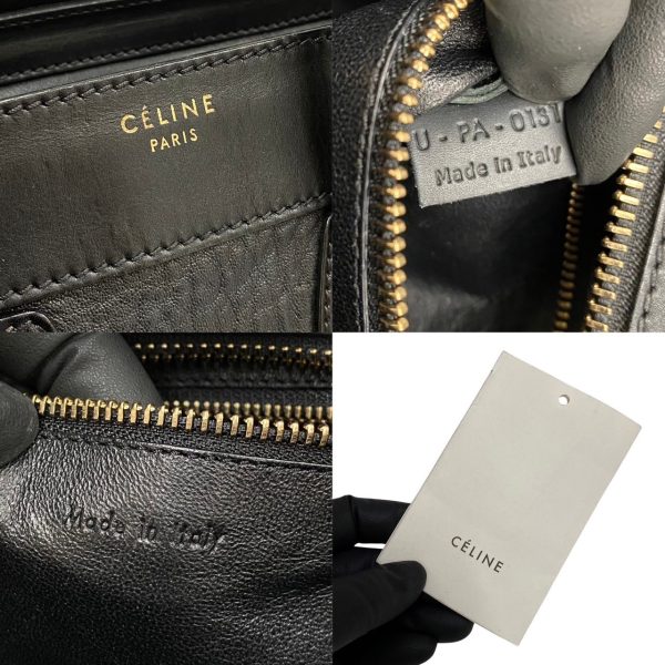 419g1944234 3 Celine Luggage Micro Shopper Logo Leather Handbag Tote Black