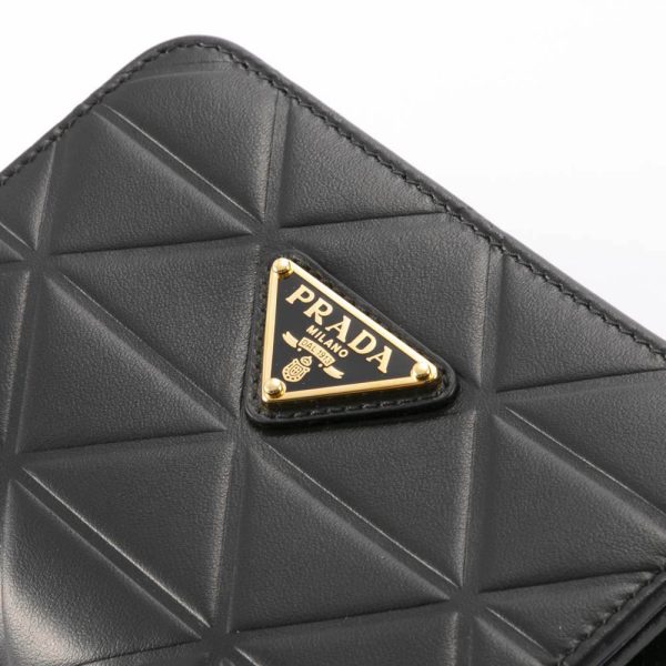 420200kwa490055 2 Prada Soft Calf Triangol Fold Wallet Leather