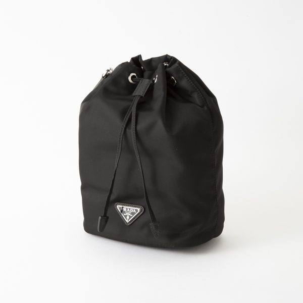 420500kwa390003 Prada VELA Drawstring Pouch Black